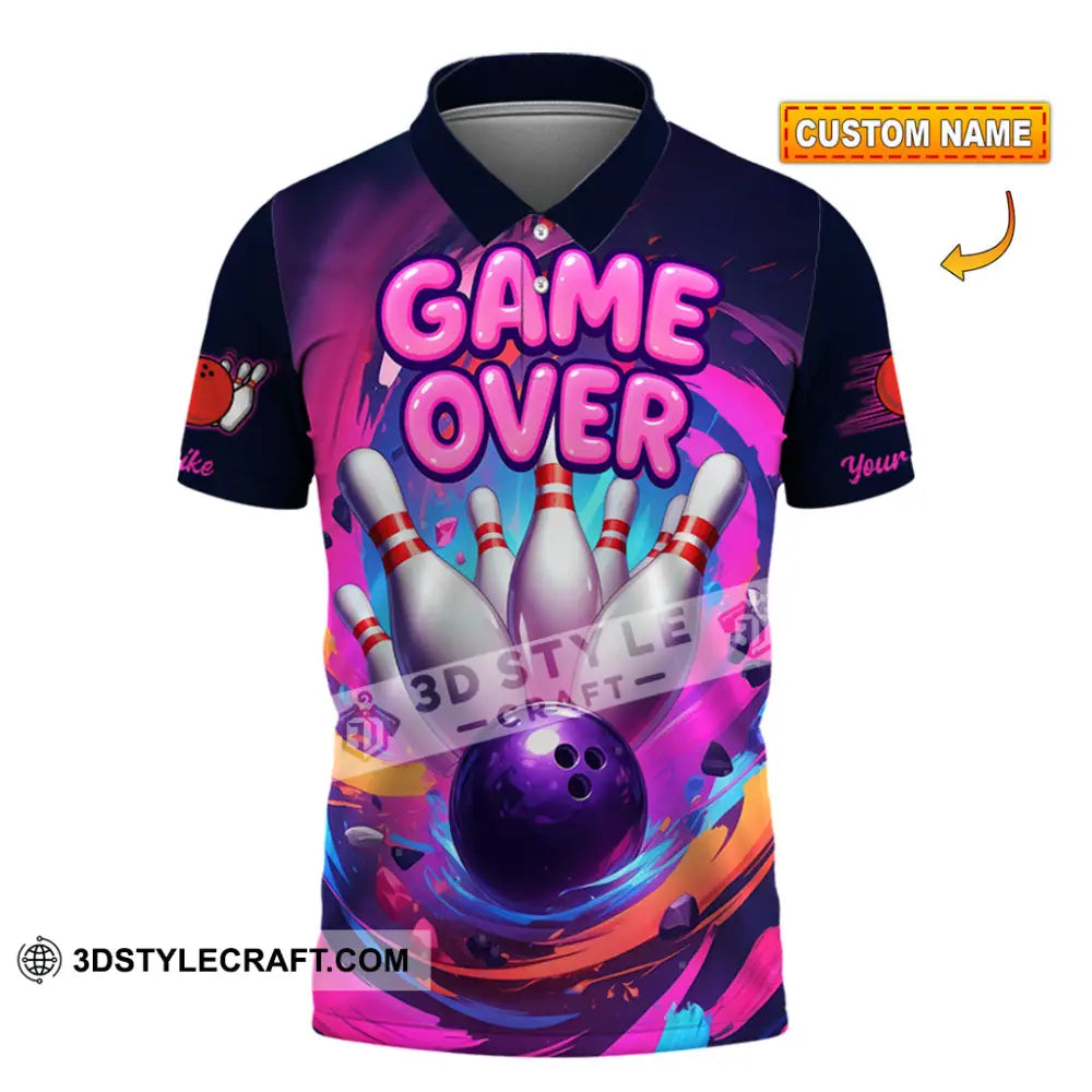 Unisex Shirt - Custom Funny Bowling Game Purple Shirt T-shirt