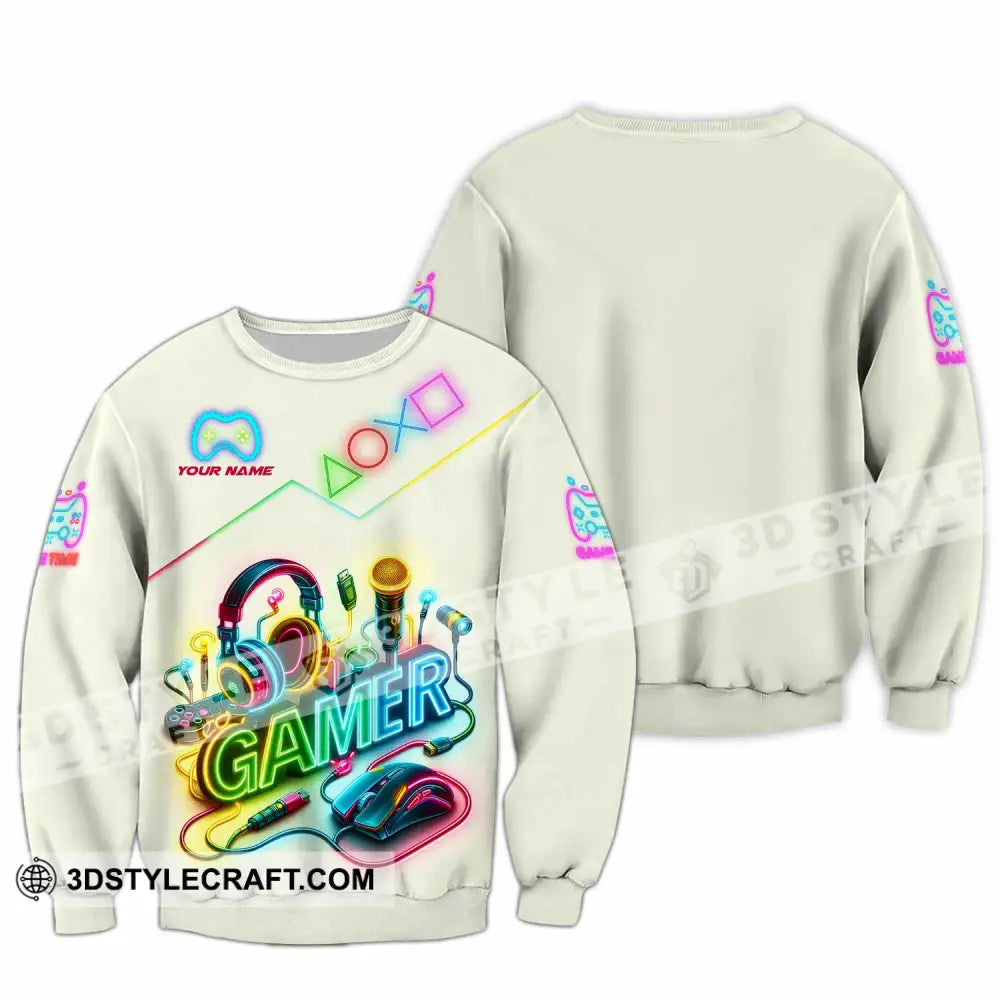 Unisex Shirt - Custom Gamer Game Time Shirt Long Sleeve / S T-shirt