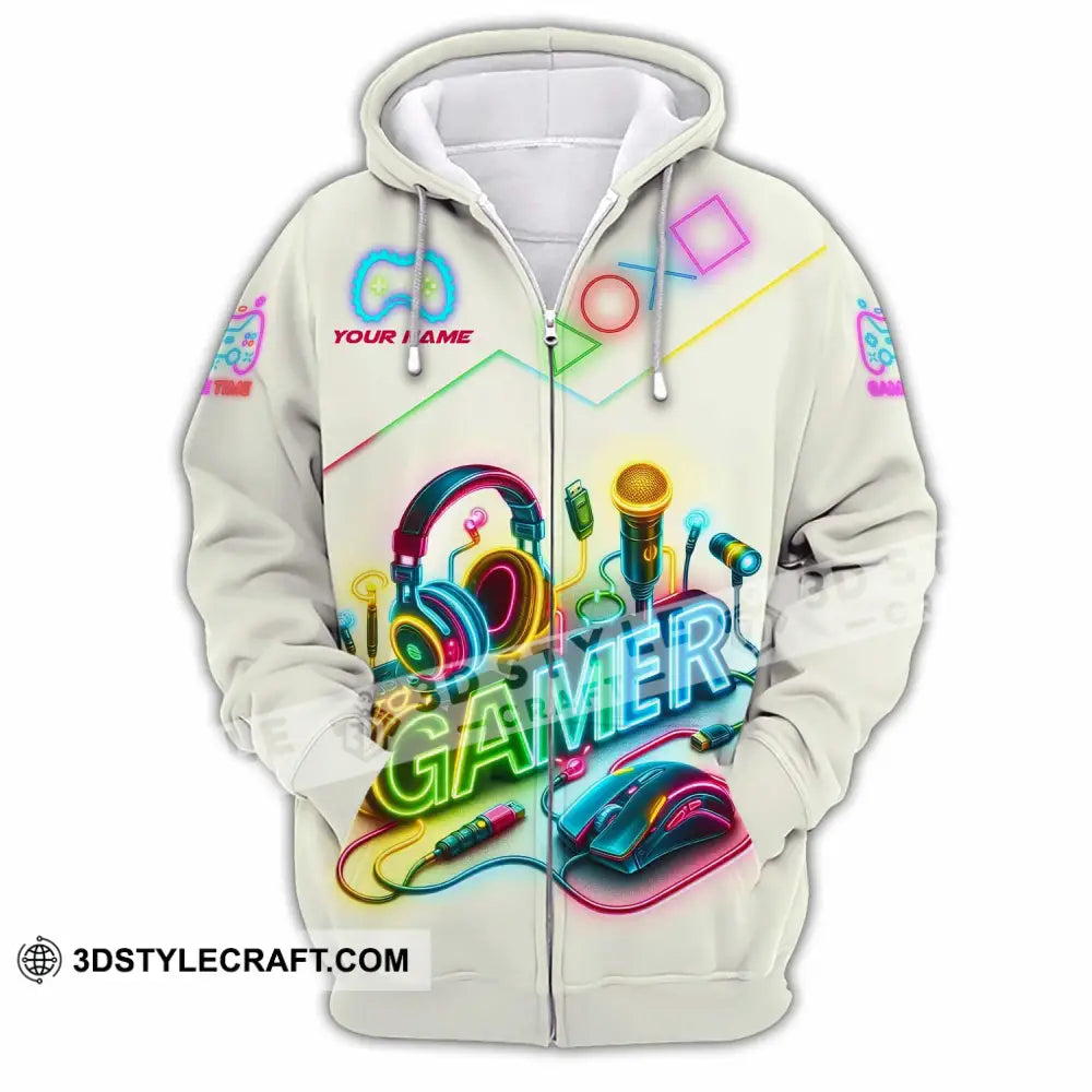 Unisex Shirt - Custom Gamer Game Time Shirt Zipper Hoodie / S T-shirt