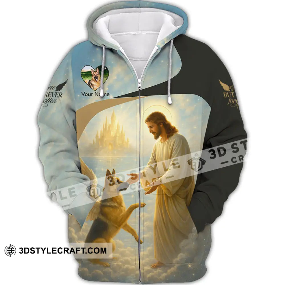 Unisex Shirt - Custom German Shepherd Gone But Never Forgotten Shirt Zipper Hoodie / S T-shirt