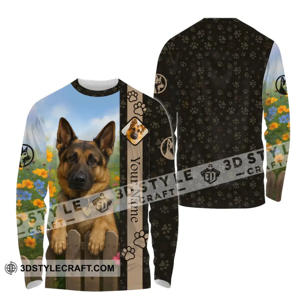 Unisex Shirt - Custom German Shepherd Shirt Long Sleeve Shirt / S T-shirt