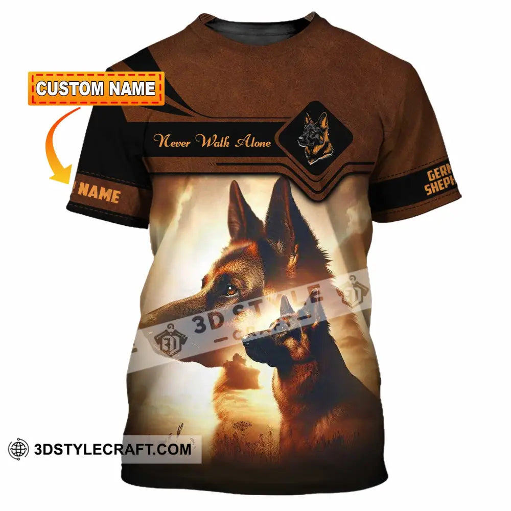 Unisex Shirt - Custom German Shepherd Never Walk Alone Shirt T-shirt