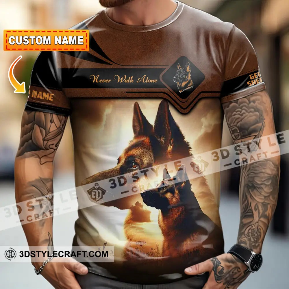 Unisex Shirt - Custom German Shepherd Never Walk Alone Shirt T-shirt