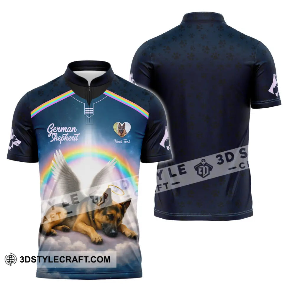 Unisex Shirt - Custom German Shepherd Shirt Zipper Polo Shirt / S T-shirt