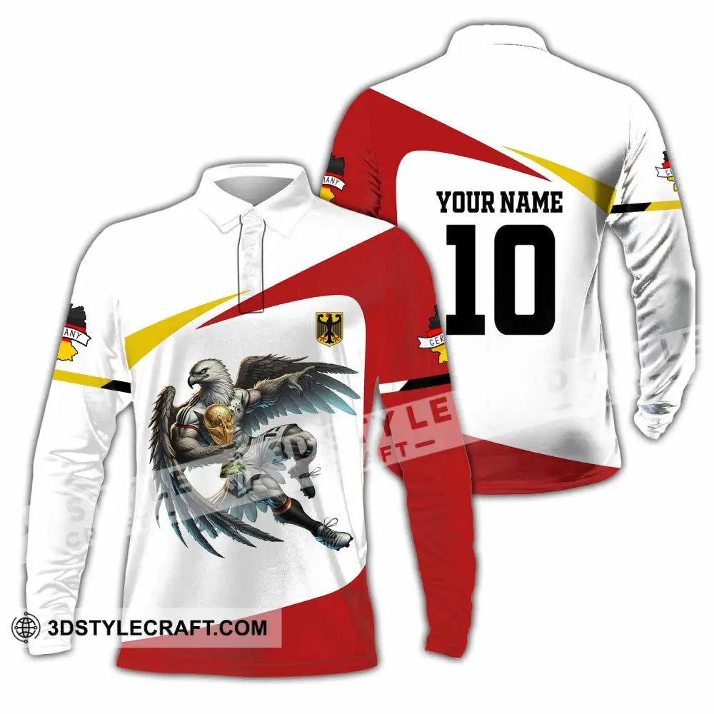 Unisex Shirt - Custom Germany 3D Shirt Long Sleeve Polo / S T-shirt