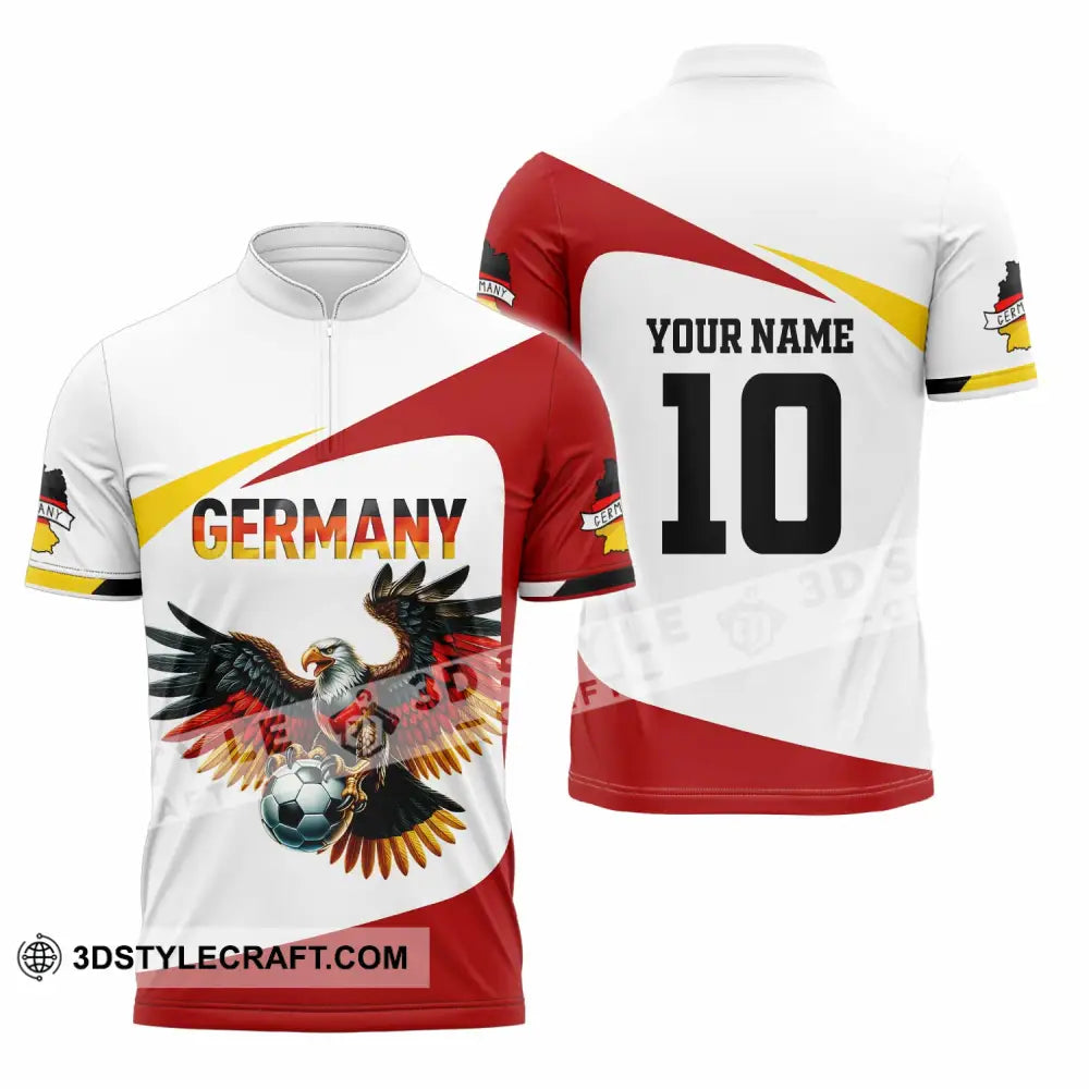 Unisex Shirt - Custom Germany 3D Shirt Zipper Polo Shirt / S T-shirt
