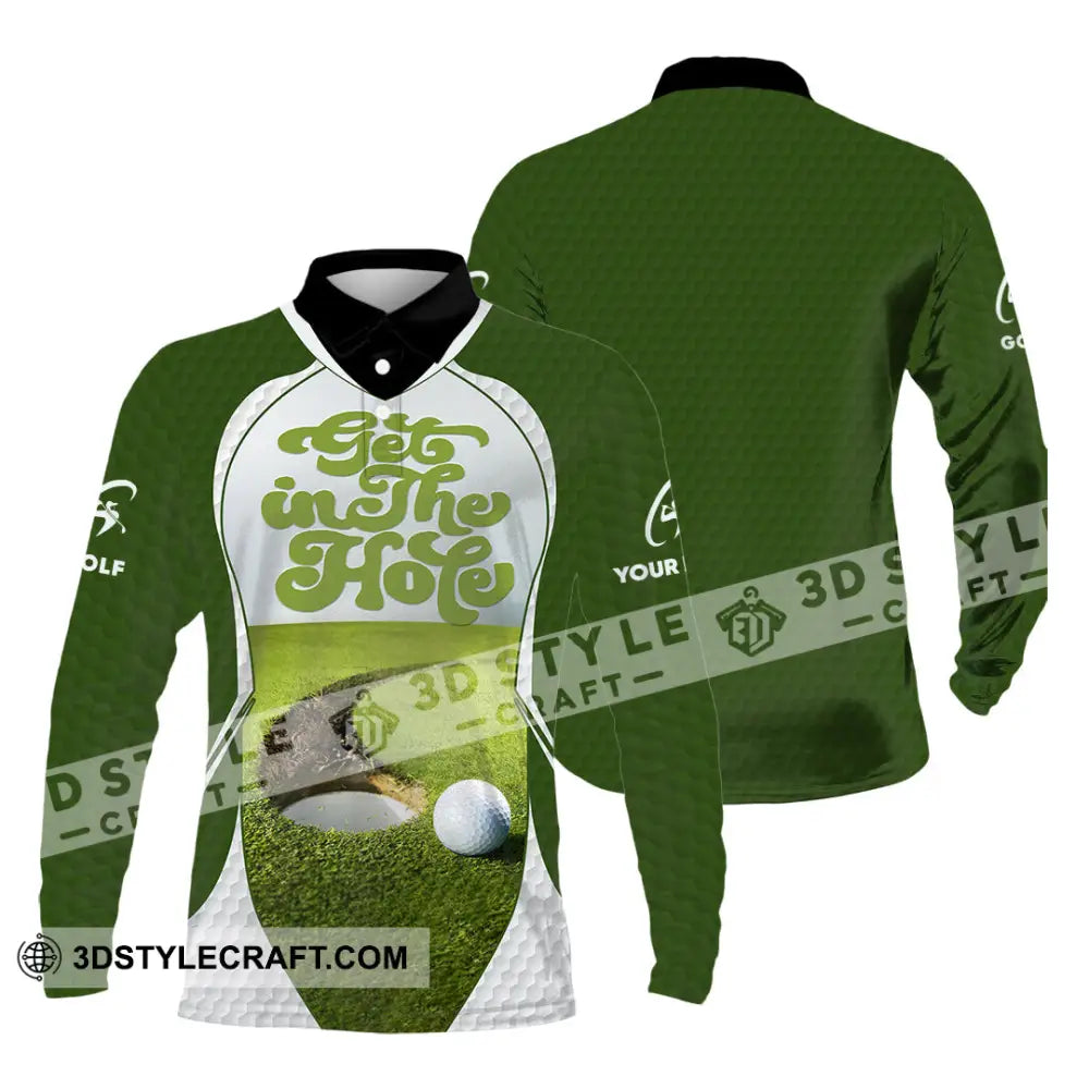 Unisex Shirt - Custom Get In The Hole Golf Shirt Long Sleeve Polo / S T-shirt