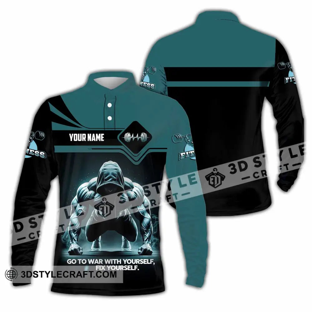Unisex Shirt - Custom Go To War With Yourself Fix Yourself 3D Shirt Long Sleeve Polo / S T-shirt
