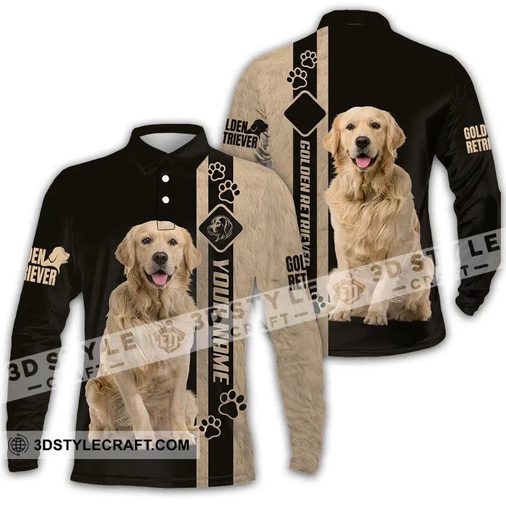 Unisex Shirt - Custom Golden Retriever Shirt Long Sleeve Polo / S T-shirt