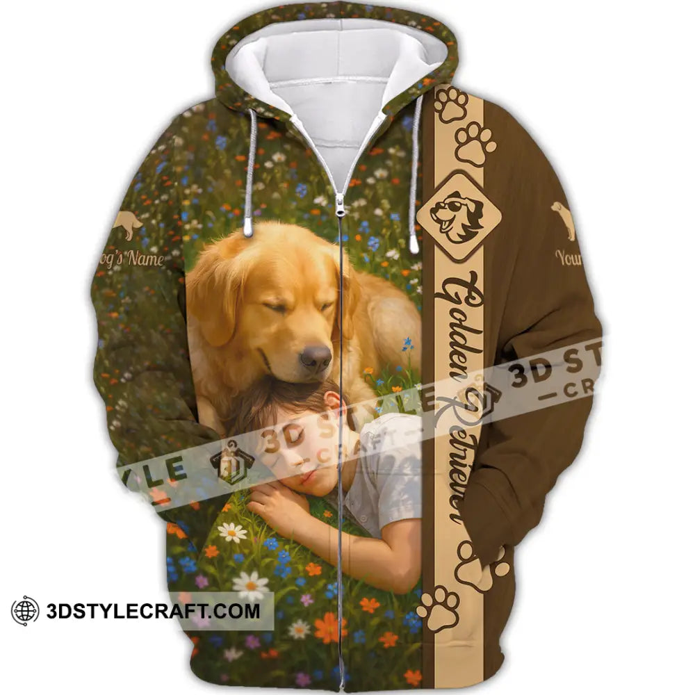 Unisex Shirt - Custom Golden Retriever Shirt Zipper Hoodie / S T-shirt