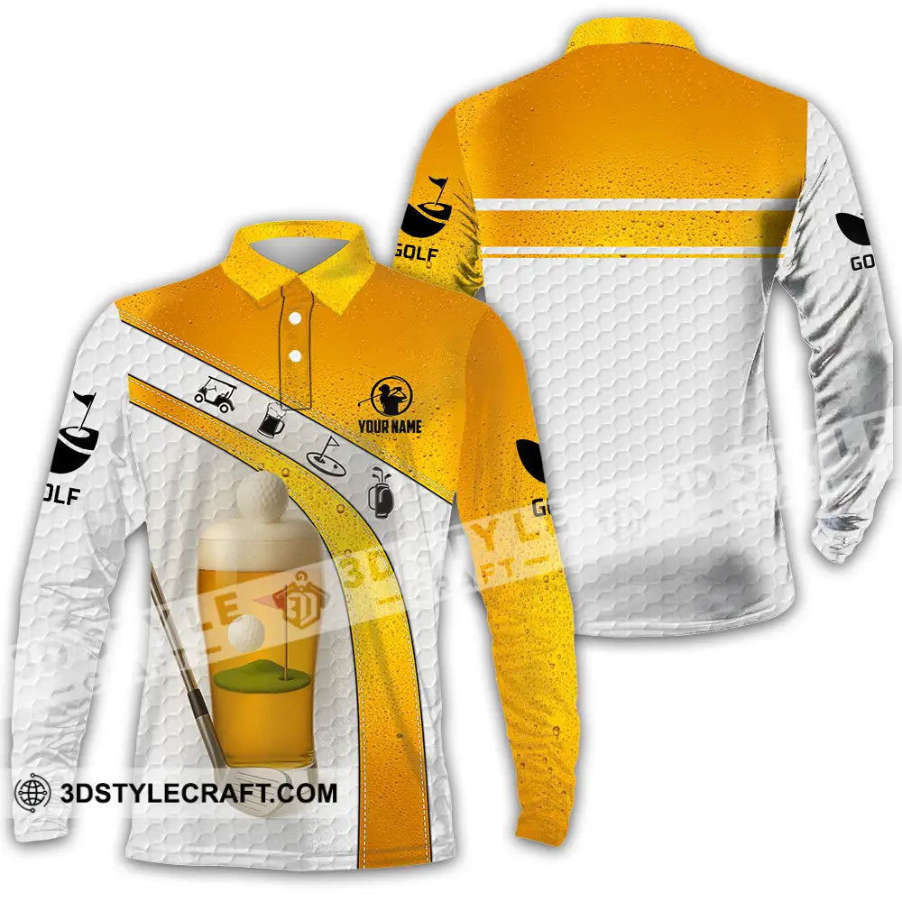 Unisex Shirt - Custom Golf And Beer Shirt Long Sleeve Polo / S T-shirt