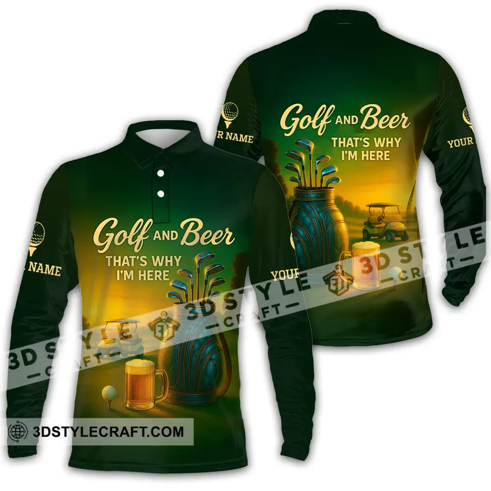 Unisex Shirt - Custom Golf And Beer Shirt Long Sleeve Polo / S T-shirt