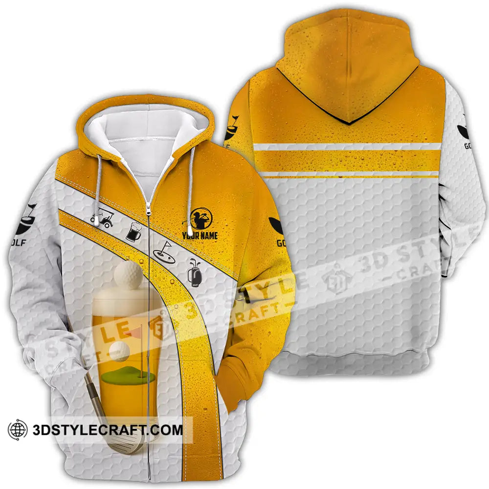 Unisex Shirt - Custom Golf And Beer Shirt Zipper Hoodie / S T-shirt