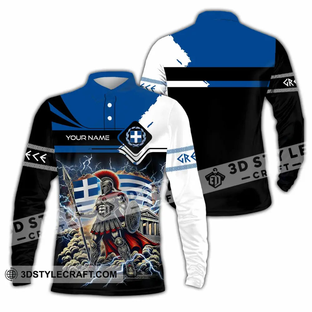 Unisex Shirt - Custom Greece Shirt Long Sleeve Polo / S T-shirt