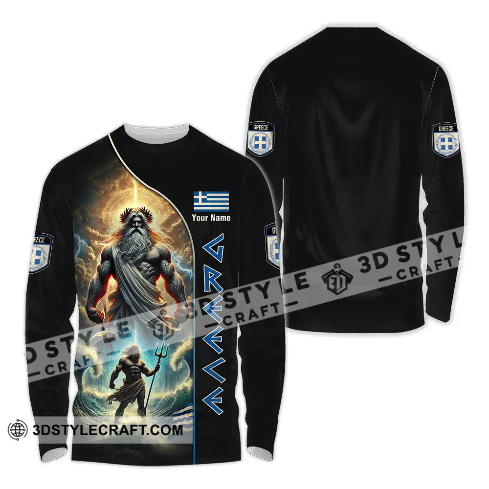 Unisex Shirt - Custom Greece Shirt Long Sleeve Shirt / S T-shirt