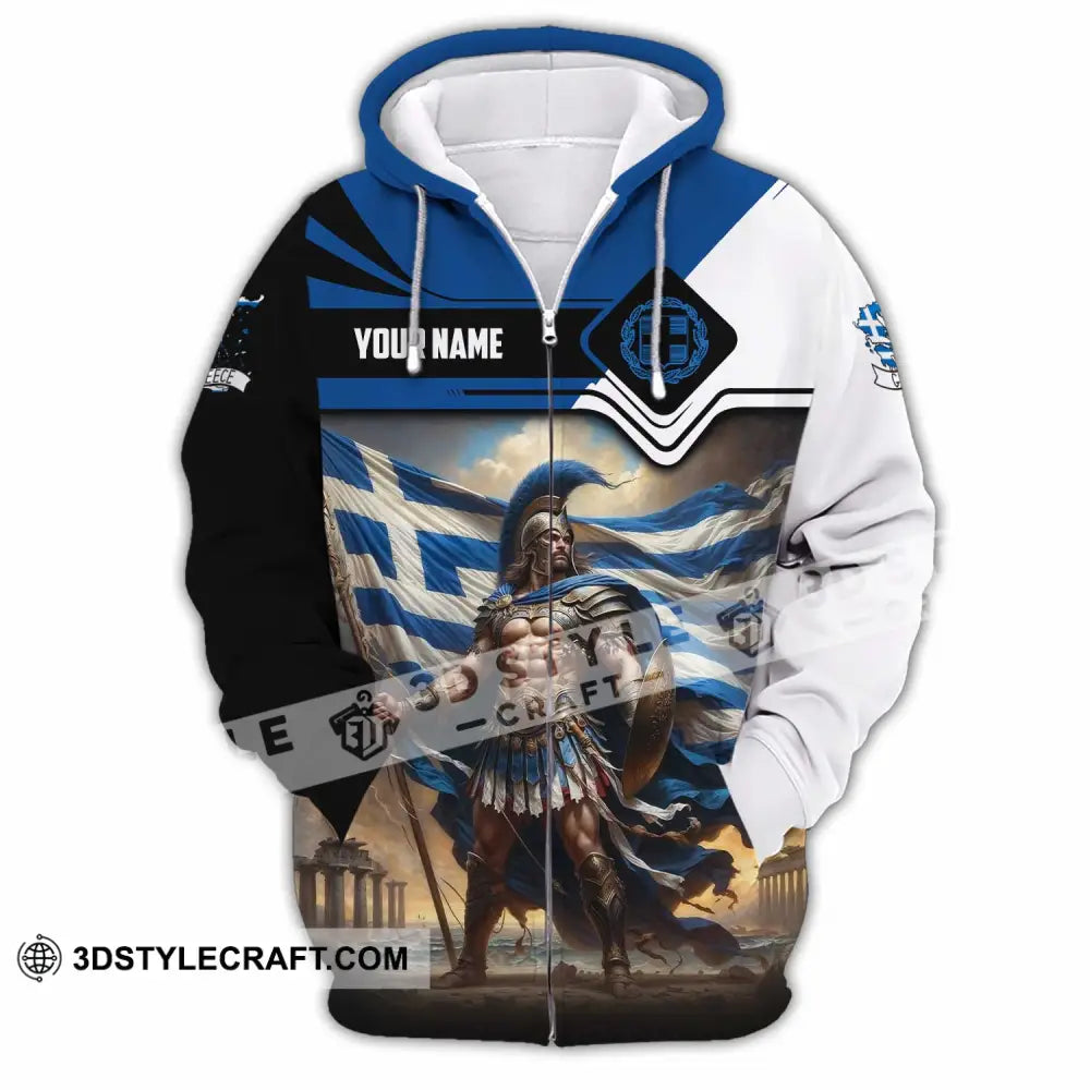 Unisex Shirt - Custom Greece Shirt Zipper Hoodie / S T-shirt