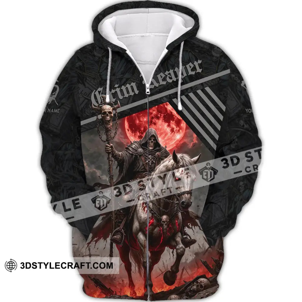Unisex Shirt - Custom Grim Reaper Shirt Zipper Hoodie / S T-shirt
