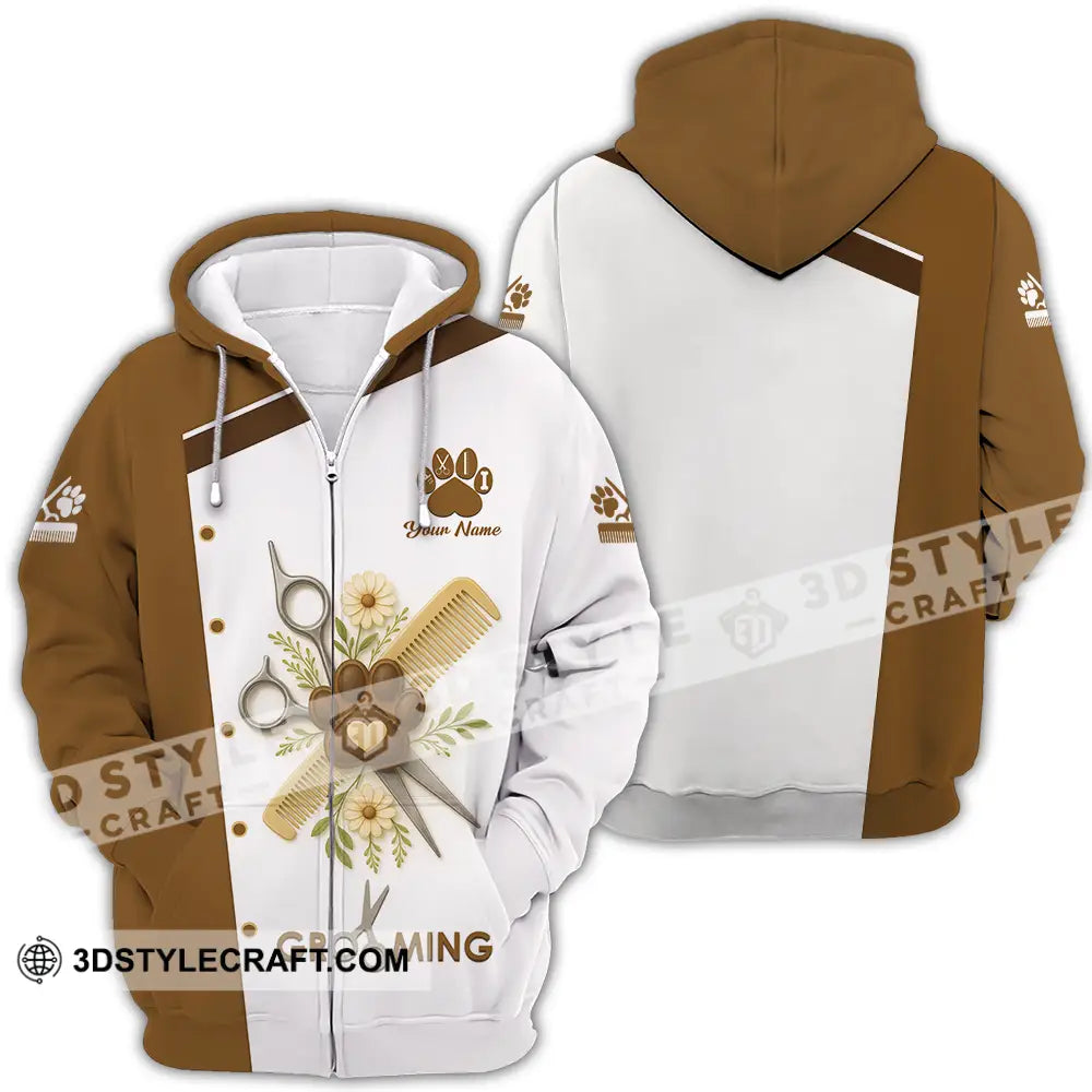 Unisex Shirt - Custom Grooming Shirt Zipper Hoodie / S T-shirt