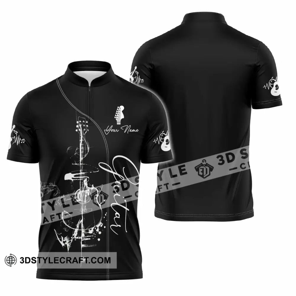 Unisex Shirt - Custom Guitar 3D Shirt - Zipper Polo Shirt / S - T-shirt