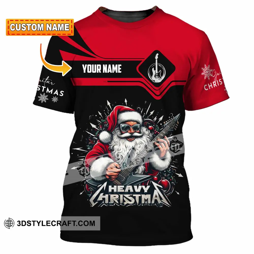 Unisex Shirt - Custom Guitarist Santa Shirt T-shirt