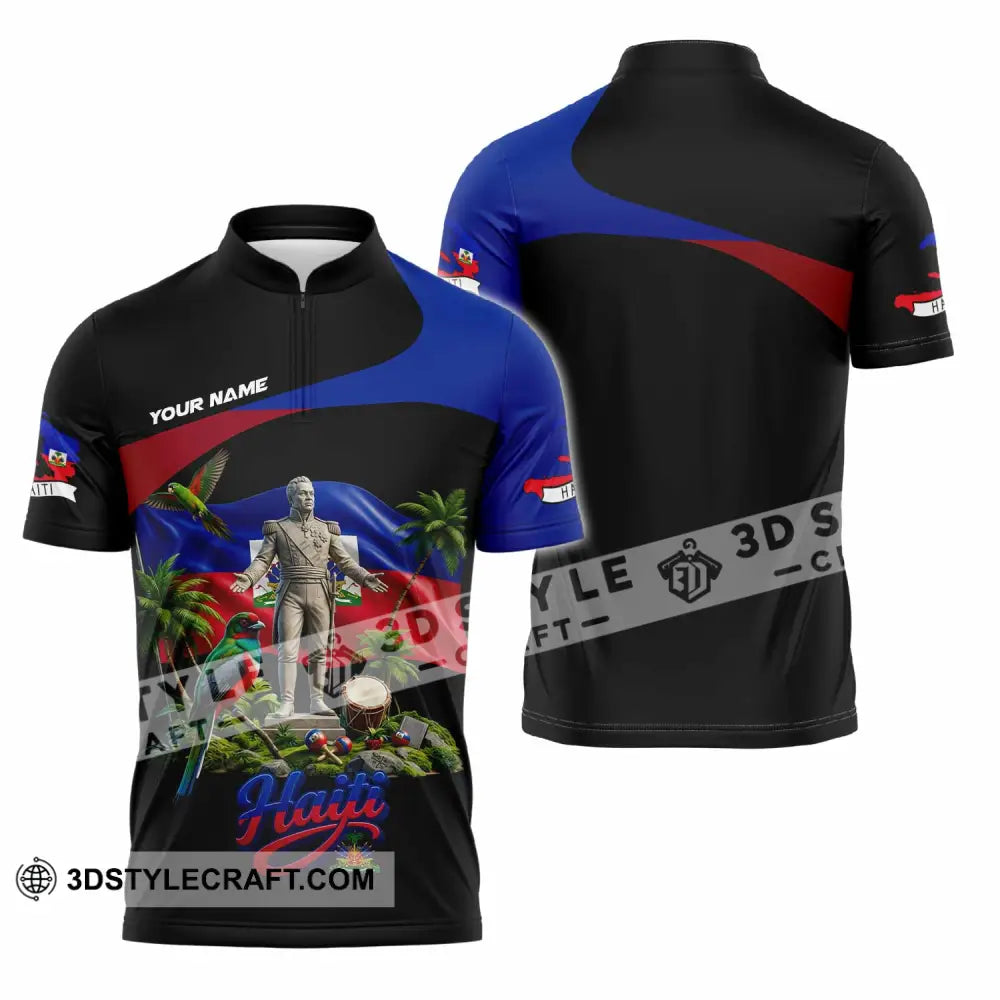 Unisex Shirt - Custom Haiti Shirt - Zipper Polo Shirt / S - T-shirt