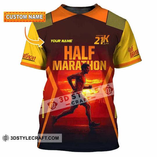 Unisex Shirt - Custom Half Marathon Run 3D Shirt style option 1