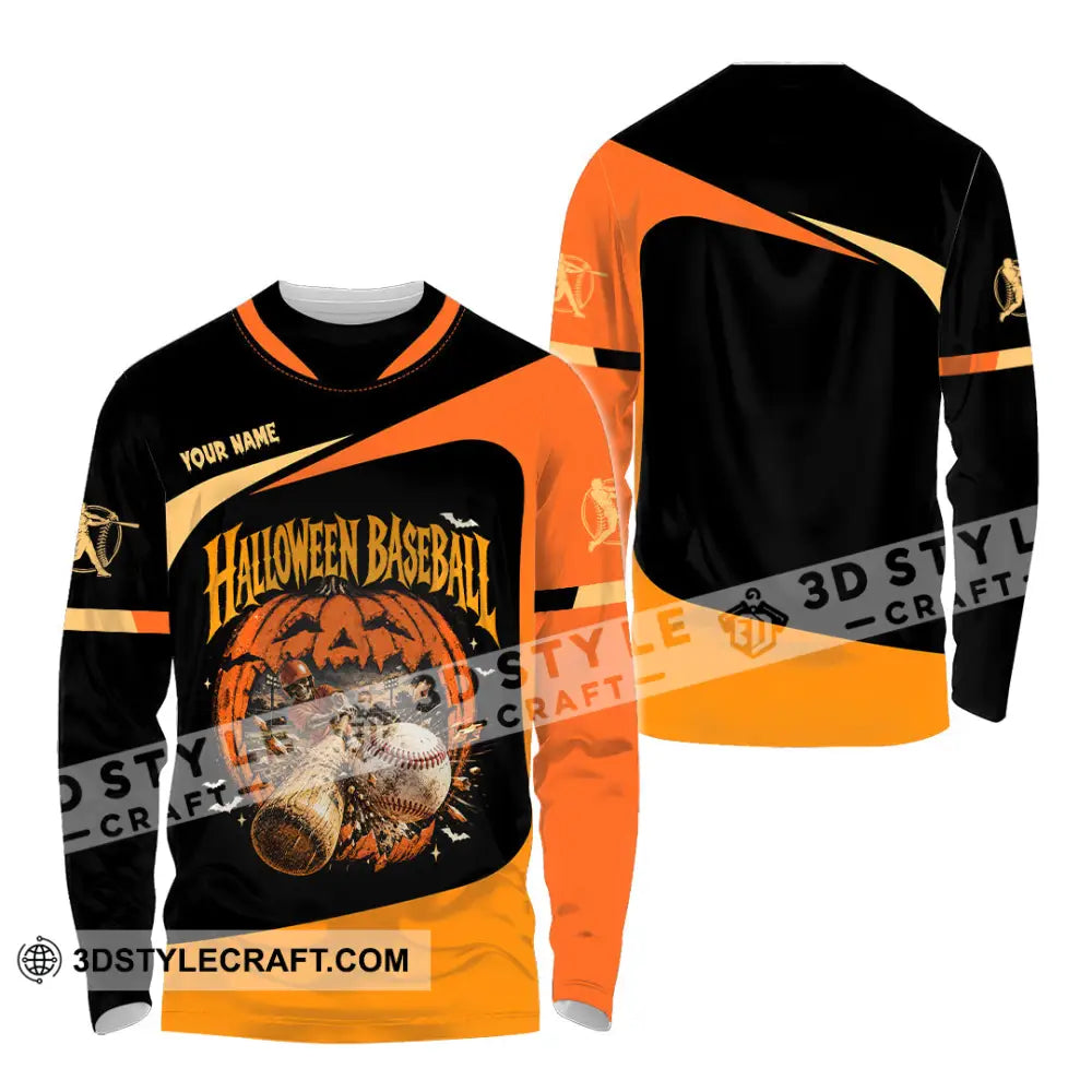 Unisex Shirt - Custom Halloween Baseball Shirt - Long Sleeve Shirt / S - T-shirt
