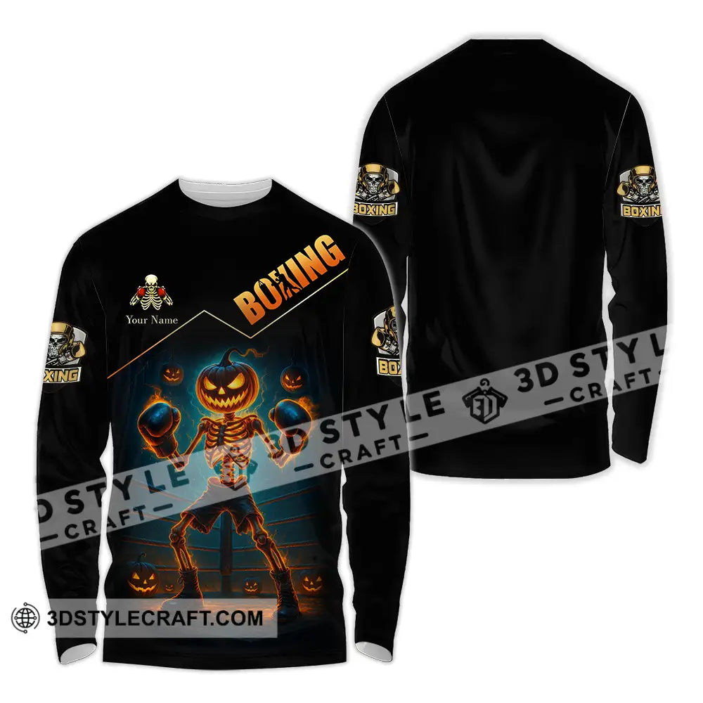 Unisex Shirt - Custom Halloween Boxing Lover Sport Shirt Long Sleeve Shirt / S T-shirt