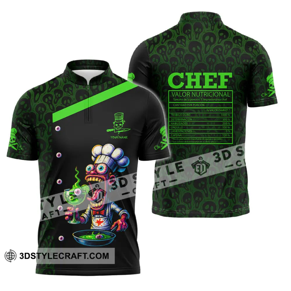 Unisex Shirt - Custom Halloween Master Chef Shirt Zipper Polo Shirt / S T-shirt