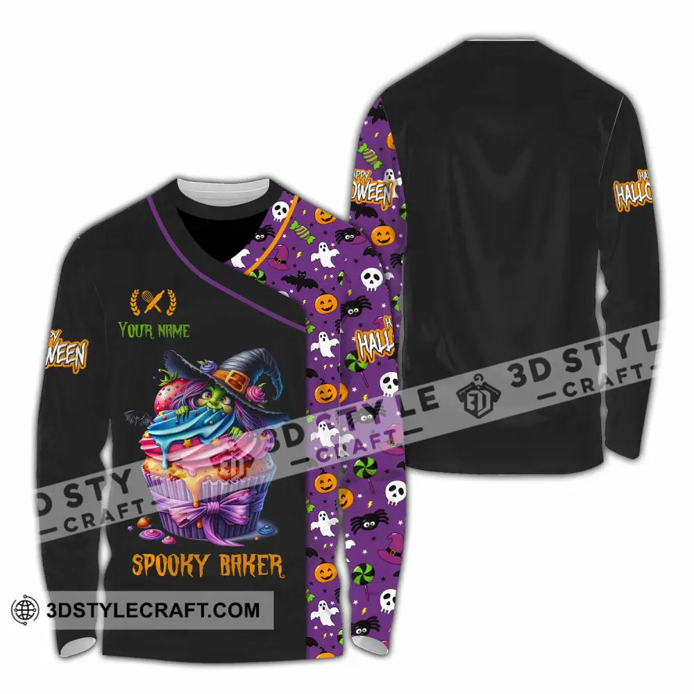 Unisex Shirt Custom Halloween Spooky Baker Shirt Long Sleeve Shirt / S T shirt