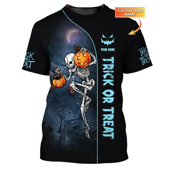 Unisex Shirt, Custom Halloween T-Shirt, Trick or Treat, Shirt For Halloween style option 1