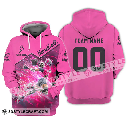 Unisex Shirt - Custom Handball Pink Shirt style option 3