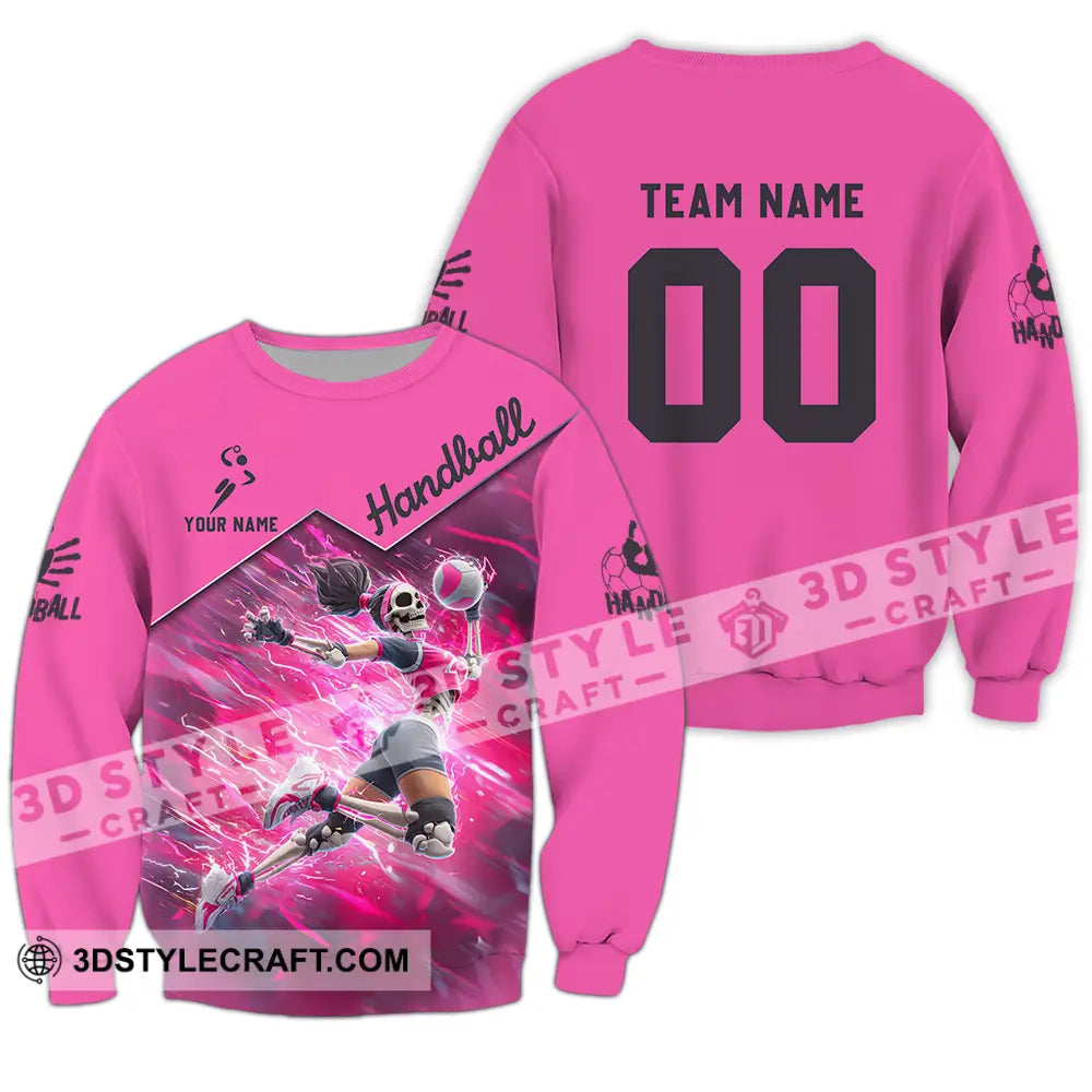 Unisex Shirt - Custom Handball Pink Shirt Long Sleeve / S T-shirt