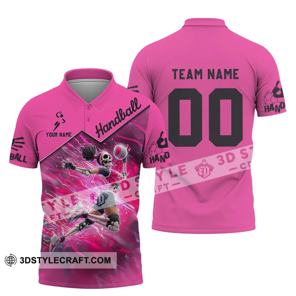 Unisex Shirt - Custom Handball Pink Shirt Polo Shirt / S T-shirt