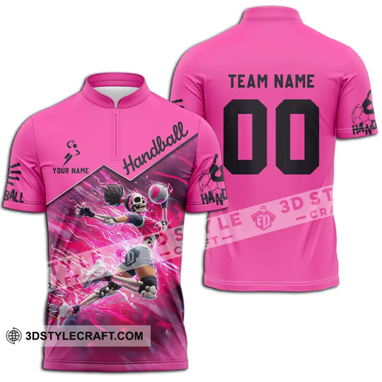 Unisex Shirt - Custom Handball Pink Shirt style option 2
