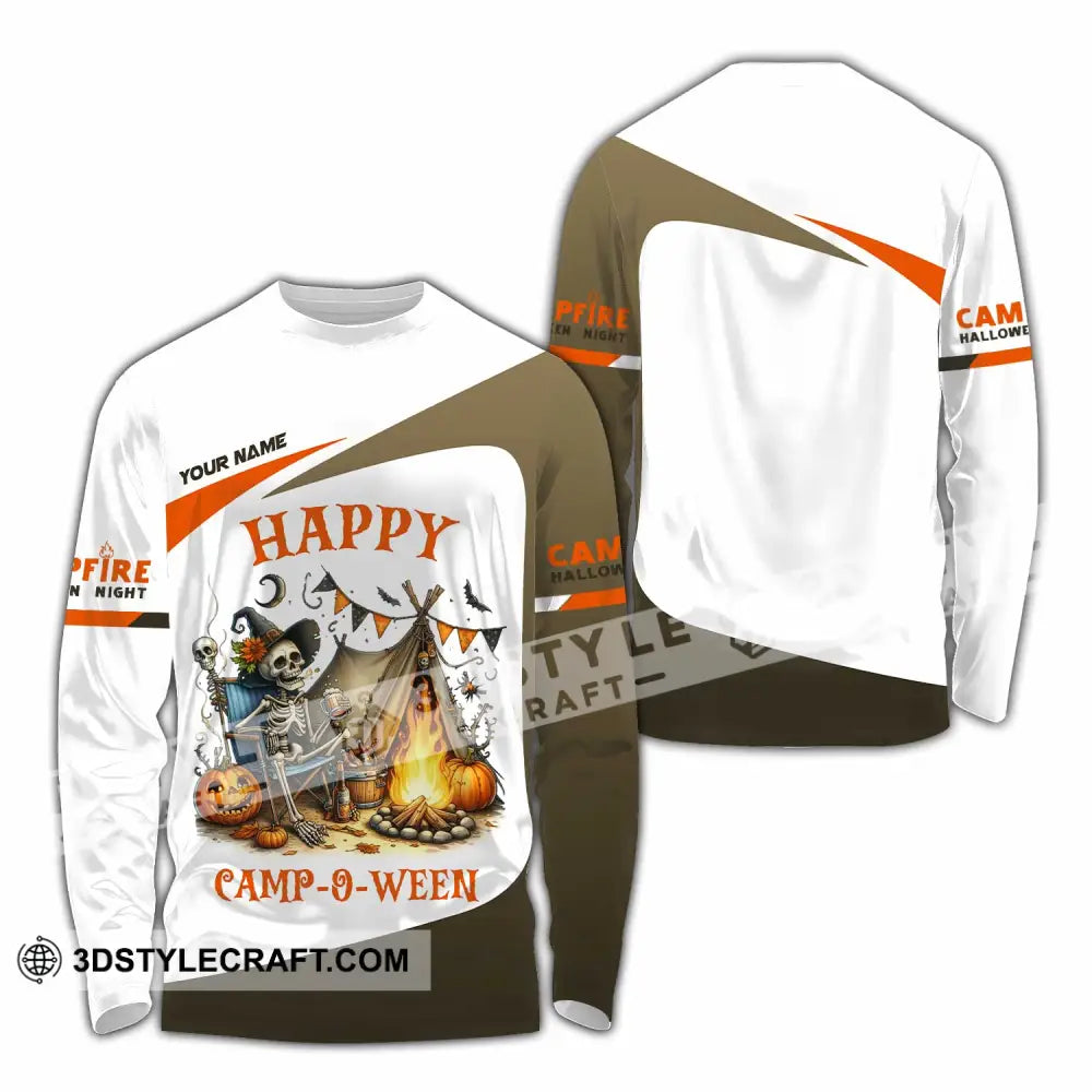 Unisex Shirt Custom Happy Camp O Ween Halloween Camping Shirt Long Sleeve Shirt / S T shirt