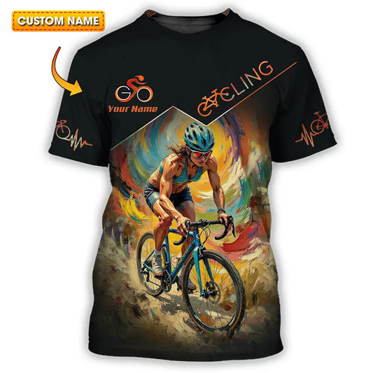 Unisex Shirt - Custom Heartbeat Cycling Lover Shirt T-shirt