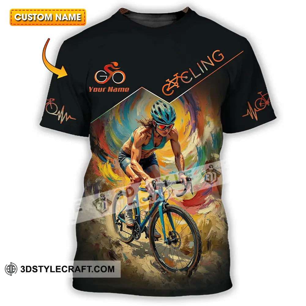 Unisex Shirt - Custom Heartbeat Cycling Lover Shirt T-shirt