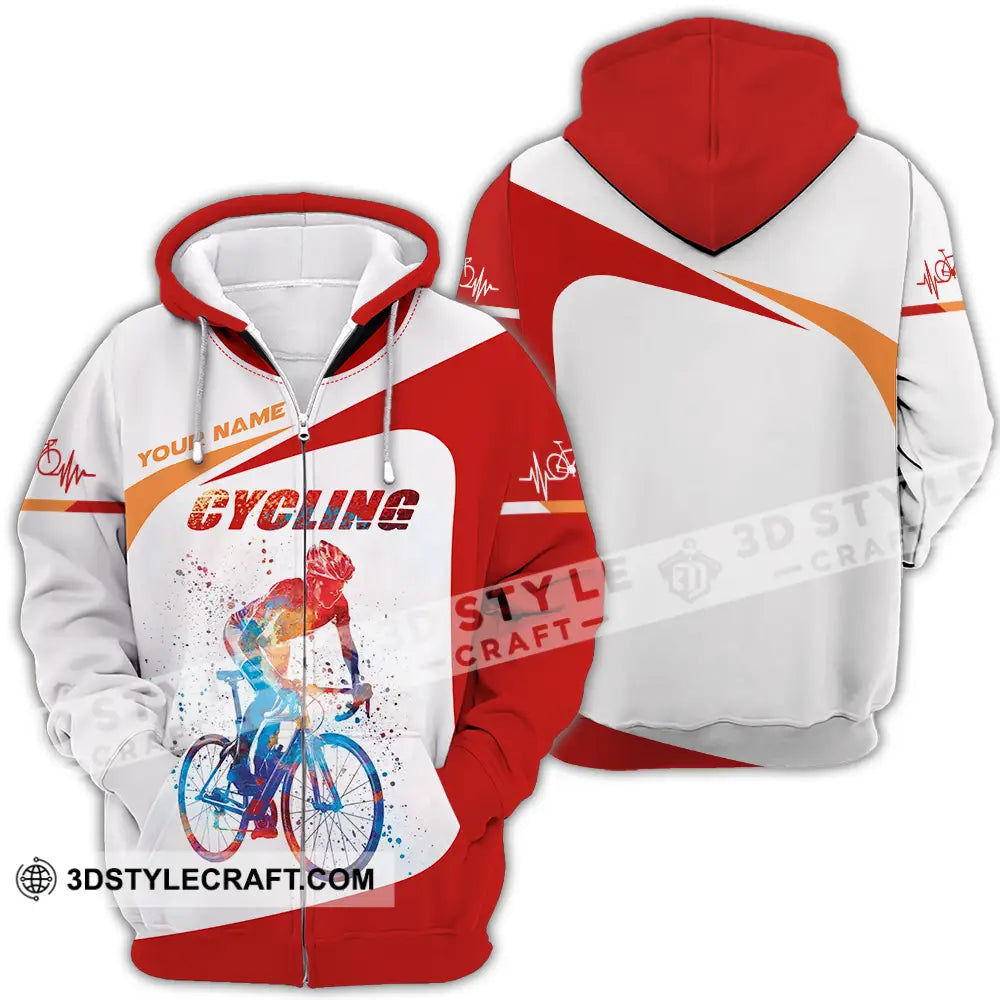 Unisex Shirt - Custom Heartbeat Cycling Lover Shirt Zipper Hoodie / S T-shirt