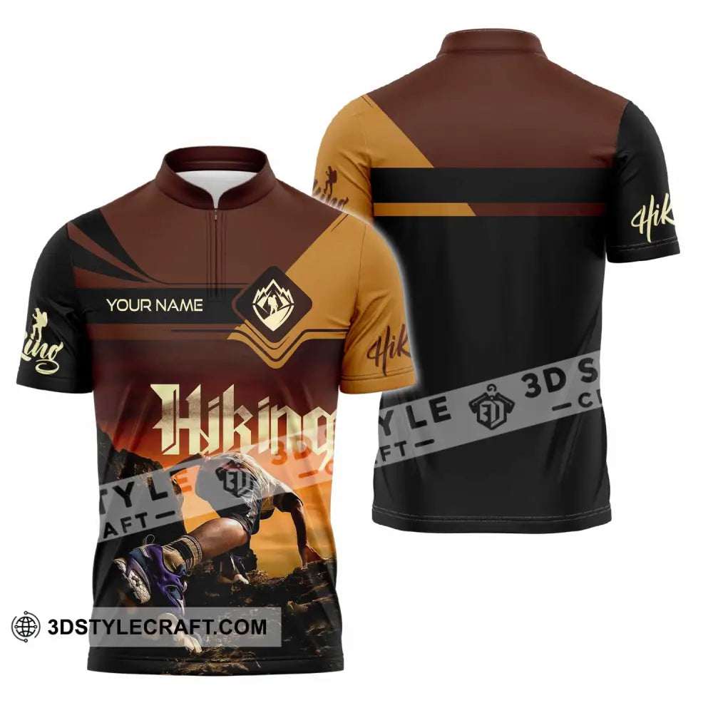 Unisex Shirt Custom Hiking Lover Shirt Zipper Polo Shirt / S T shirt