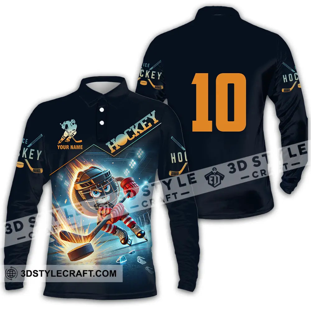 Unisex Shirt - Custom Hockey Shirt Long Sleeve Polo / S T-shirt