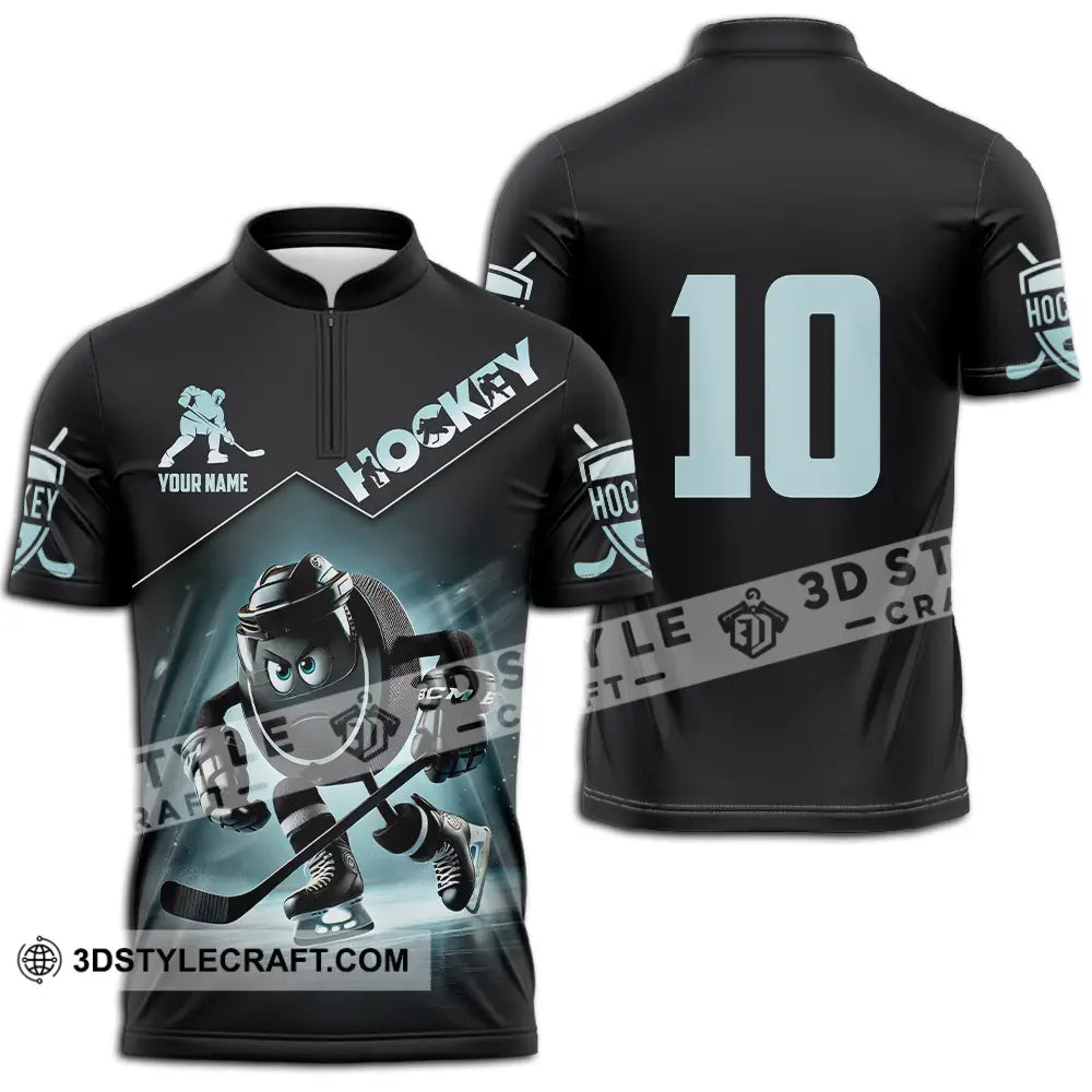 Unisex Shirt - Custom Hockey Shirt Zipper Polo Shirt / S T-shirt