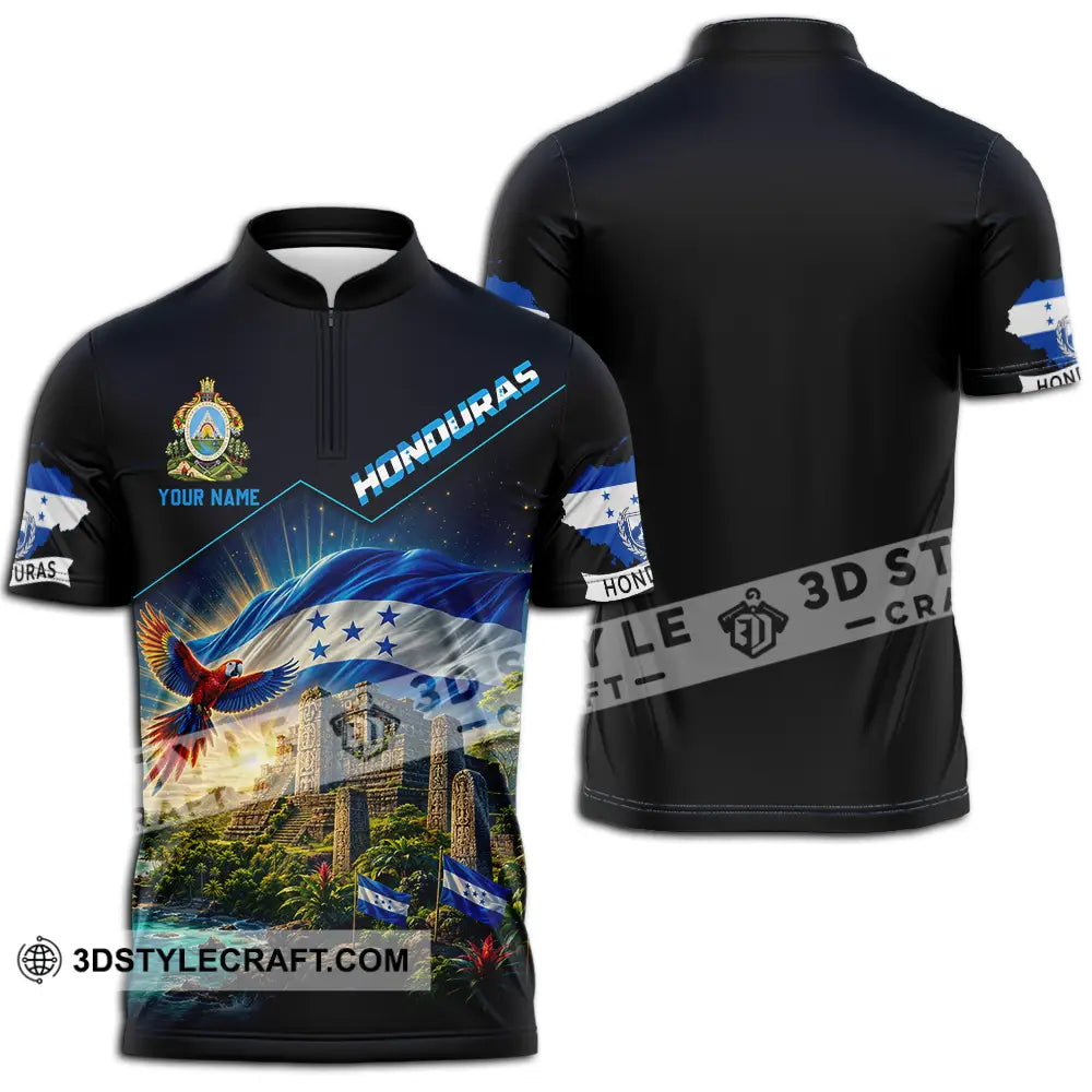 Unisex Shirt - Custom Honduras Shirt - Zipper Polo Shirt / S - T-shirt