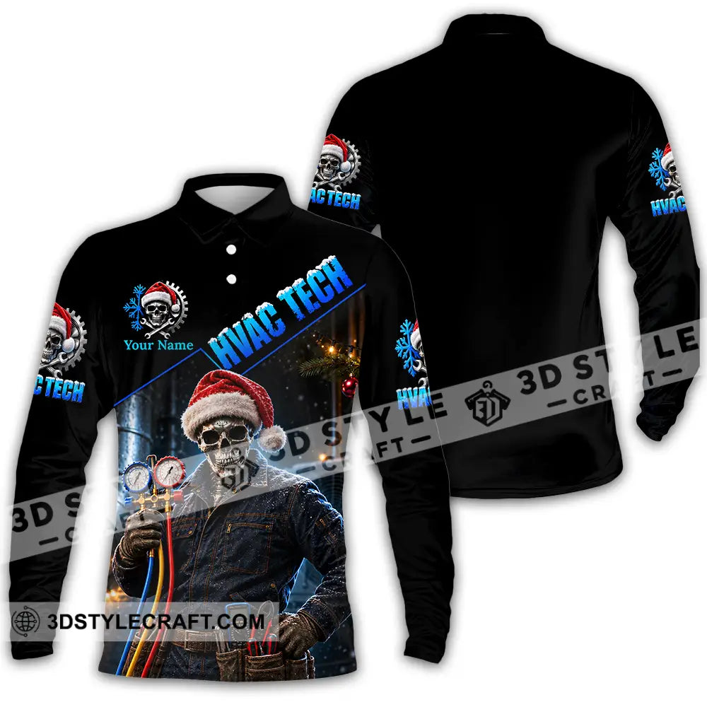 Unisex Shirt - Custom HVAC Tech Shirt - Long Sleeve Polo / S - T-shirt
