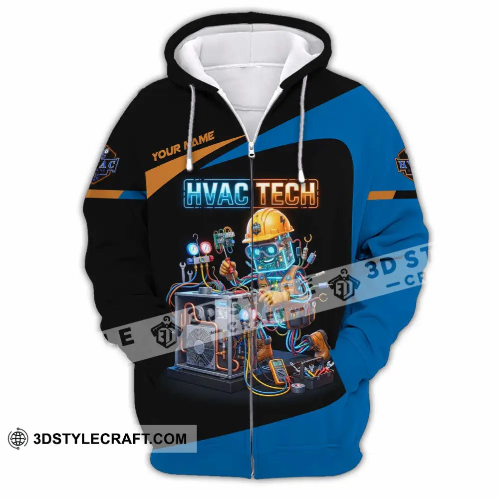 Unisex Shirt - Custom HVAC Tech Shirt - Zipper Hoodie / S - T-shirt