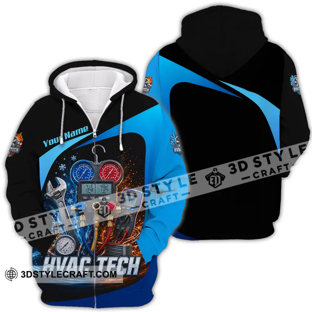 Unisex Shirt - Custom HVAC Tech Shirt - Zipper Hoodie / S - T-shirt