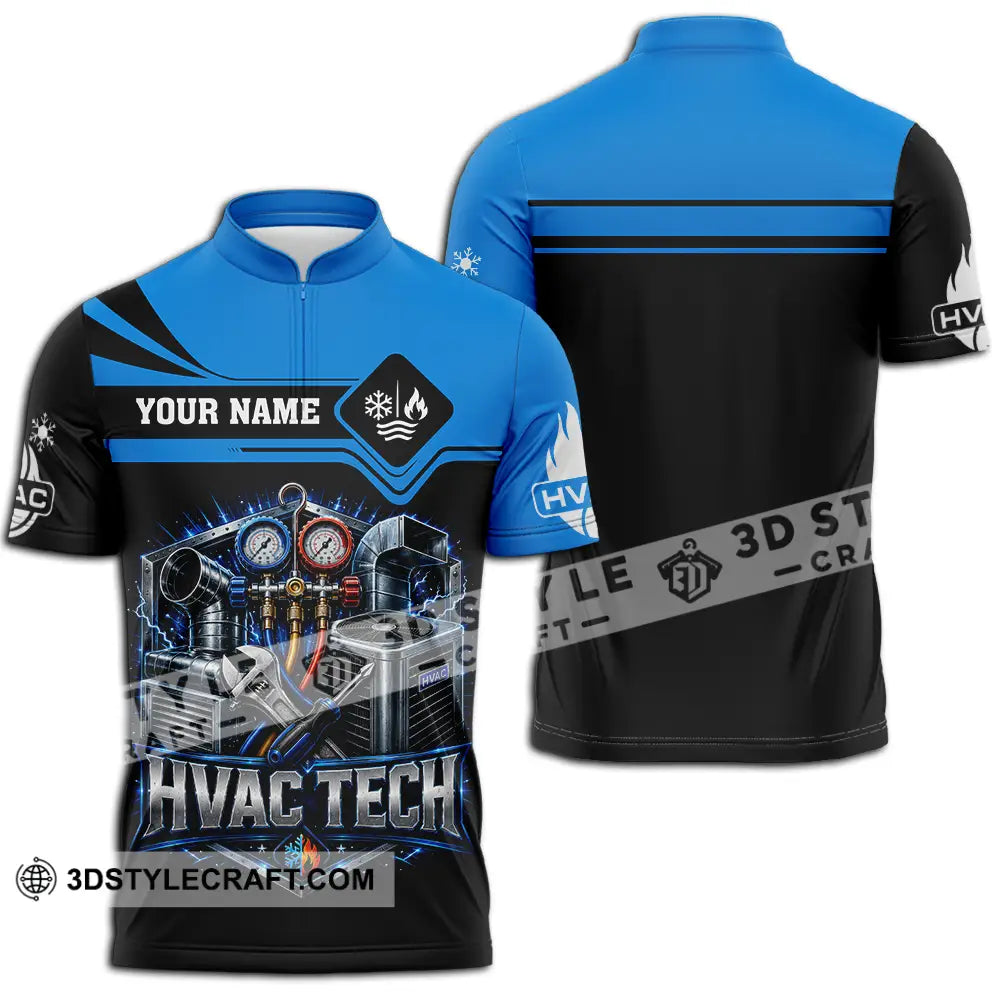 Unisex Shirt - Custom Hvac Tech Shirt - Zipper Polo Shirt / S - T-shirt