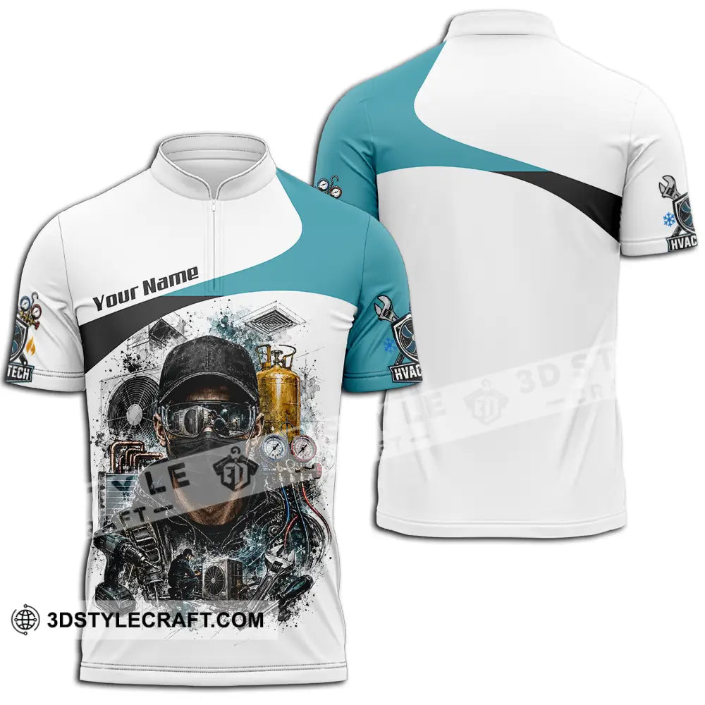 Unisex Shirt - Custom HVAC Tech Shirt - Zipper Polo Shirt / S - T-shirt