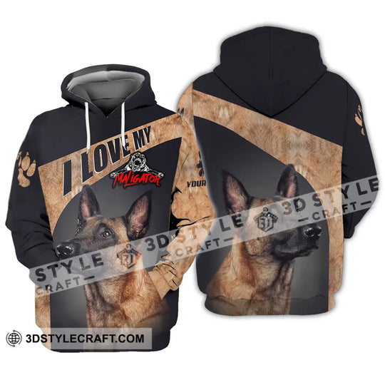 Unisex Shirt - Custom I Love My Belgian Malinois, Pet Lover Shirt style option 3