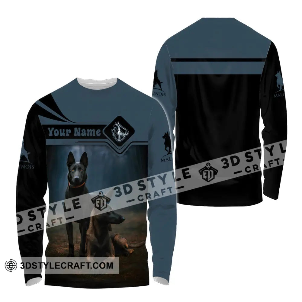 Unisex Shirt - Custom I Love My Belgian Malinois Pet Lover Shirt Long Sleeve Shirt / S T-shirt